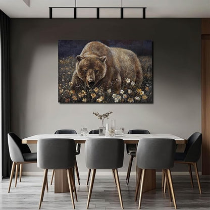 LEVERUP Animal Pictures Wall Printing Posters Flower Canvas Wall Art Spring Pictures Wall Decor for Living Room Bedroom Office Easy to Hang 24×36 Inches