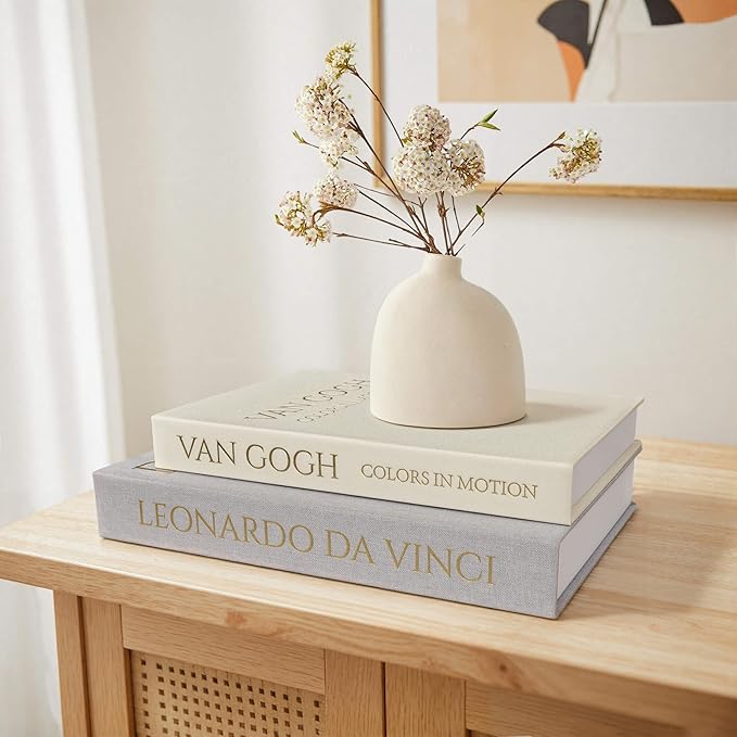 Decorative Linen Book Set of 2, Faux Book Storage Box, Coffee Table and Bookshelf Decor