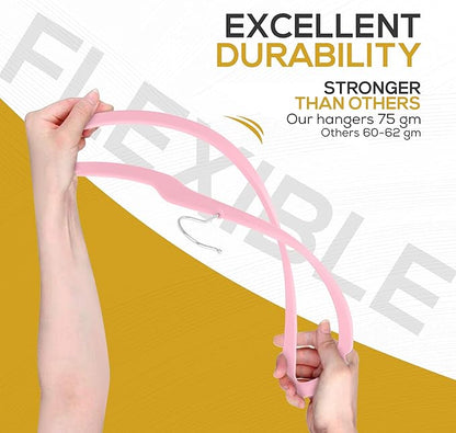 Premium Velvet Hangers 50 Pack Ultra Thin Non Slip Adult Felt Space Saving Suit Hanger for Closet Heavy Duty Coat Pants Jackets Dress Hangers 360° Swivel Hook Hold Upto 10 lbs Pink