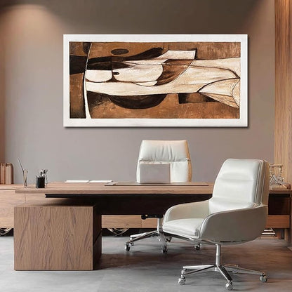 LEVERUP Black and White Abstract Wall Art Textured Wall Artwork Gold Wall Decor for Dining Room Living Room Office 24×48 Inch Hallway Decorations