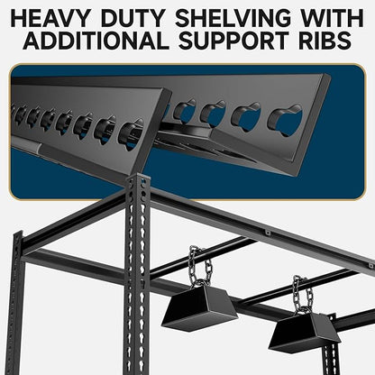 cynnda 5-Tier 60”D X 24”W X 72”H Heavy Duty Shelving 3000LBS Garage Storage Rack Heavy Duty Adjustable Industrial Warehouse Shelving(Black)