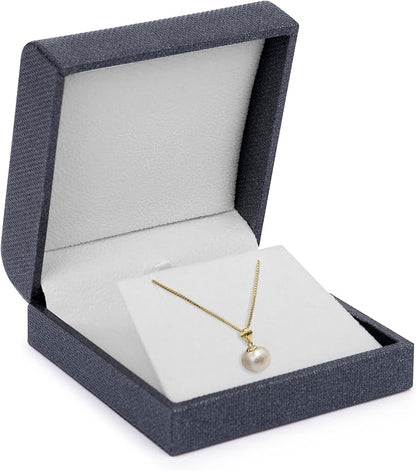 Luxury Reversible Weave Texture Jewelry Display Box for Men & Women - Earring Box & Pendant/Neckless Box Ideal for Earring/Studs, Necklace/Pendant - Jewelry Gift Box with Suede Interior