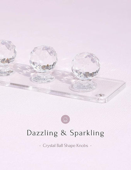 Heesch Necklace Holder, Acrylic Necklace Hanger, Wall Mount Necklace Organizer, Jewelry Hooks for Necklaces, Bracelets, Chains (2-pack Clear)