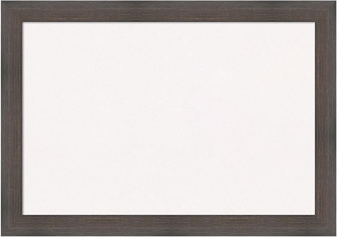Amanti Art White Cork Board for Wall, 19x27 Vision Board with Brown Wood Frame, Medium Corkboard Office Decor for Home Organization, Rustic Farmhouse Corkboard Pinboard to display items for home