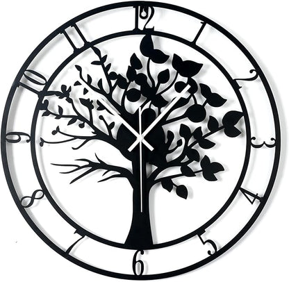 Blorple 24inch/60cm Large Tree of Life Wall Clocks for Living Room Decor,Bedroom,Battery Operated Big Metal Decorative Analog Silent Non Ticking Wall Clock,Room Wall Decor (Tree of Life, 24 inches)