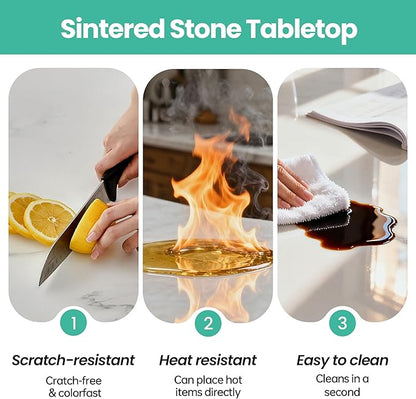 11.8" Lazy Susan Turntable – 360° Sinteredstone Silent Anti-Slip Turntable, Table Top Centerpiece for Kitchen, Pantry, Spice Rack, Refrigerator & Dining Table, White