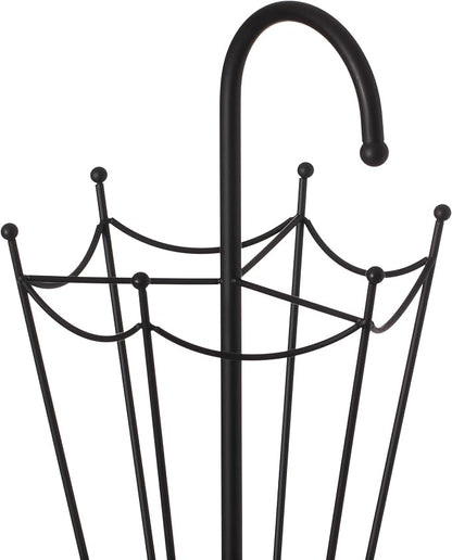 Vintiquewise Black Umbrella Holder for Entryway, Creative Umbrella Stand Indoor Outdoor, Floor Standing Umbrella Rack, Cane Stand