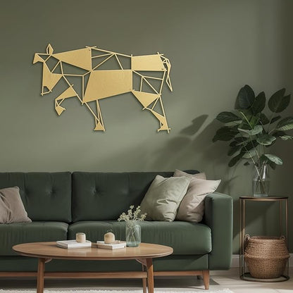 SIGNLEADER Metal Wall Art Decor Stubborn Donkey Modern Abstract Wall Sculpture Hangings Home Decoration for Living Room, Bedroom, Bathroom, Kitchen, Outdoor - 36" Gold