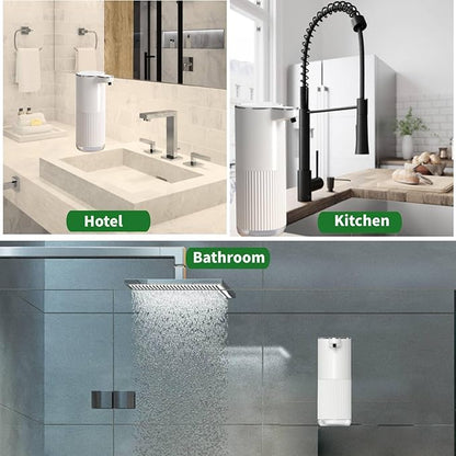 2Pack Automatic Soap Dispenser, Touchless Foaming Soap Dispenser Bathroom,Upgrade Hand & Dish Electric Dispenser 4-Level Adjustable Waterproof Wall Mount Kitchen Auto Soap Pump for Thin & Thick Liquid