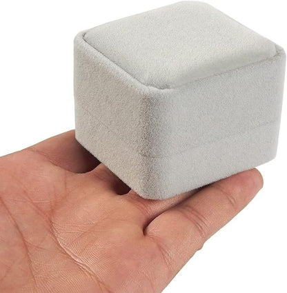 Juvale Velvet Ring Box Set of 6 - Grey, 2.5 x 1.7 x 2 in - Individual Ring Holders & Jewelry Storage Cases