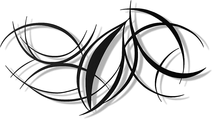 pluviart Modern Abstract Metal Wall Art – Black Curved Lines Sculpture for Living Room, Bedroom or Office – Large 3D Contemporary Home Decor – Minimalist Iron Wall Accent (50”x28”)