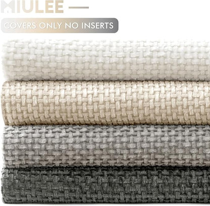 MIULEE Pack of 4 Couch Throw Pillow Covers 20x20 Inch Gray Soft Decorative Chenille Pillow Covers Farmhouse Accent Cushion Covers for Boho Home Decor Sofa Bedroom Living Room
