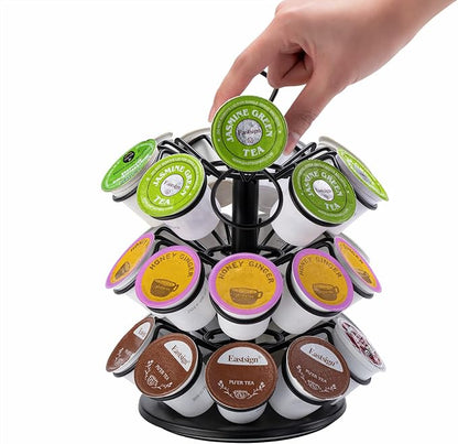 K-Cup Storage Coffee Capsules Pod Holder Carousel Capsule Display Storage for k-cup（27pods-3tiers）