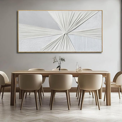 LEVERUP Large Abstract Wall Art White Wall Decorations for Living Room Office Hotel Modern Artwork Home Decor 29x58 Inches Ready to Hang