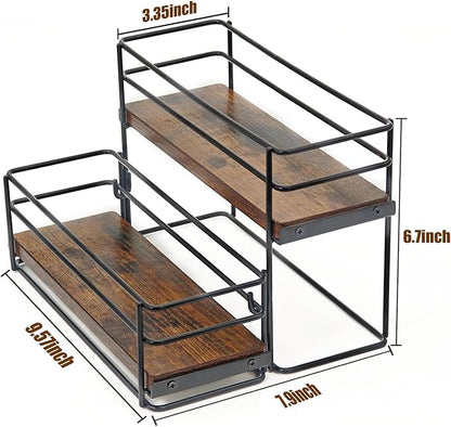 6 Bottle Capacity Coffee Syrup Rack Organizer, 2 Tier Coffee Syrup Stand Shelf, Storage Shelves for Coffee Bar, Small Wine Rack for Bar Family Storage for Syrup Wine Dressing