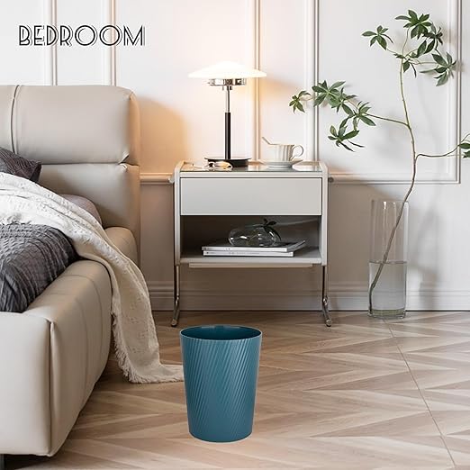 UUJOLY Small Trash Can Wastebasket Garbage Can Container Bins for Bathrooms, Laundry Room, Kitchens, Offices, Kids Rooms, Dorms (Bluish Green, 2 Pack)