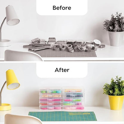 IRIS USA 4" x 6" Photo Storage Box Craft Keeper Cases, 10-Pack, Organization Task Holders for Pictures, Tasks, Scrapbooking, Stationery Storage, Ephemera, Stickers & Art Supplies, Clear