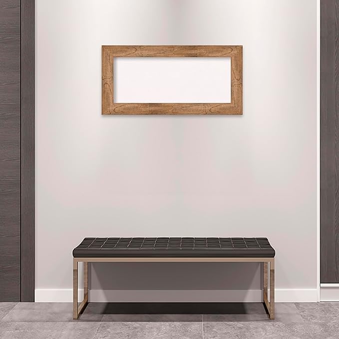 Amanti Art White Cork Board for Wall, 18x36 Vision Board with Brown Wood Frame, Medium Corkboard Office Decor for Home Organization, Country Rustic Corkboard Pinboard to Display Items for Home