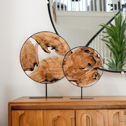 WELLAND Cedar Wood Sculpture, Natural Tabletop Decor Accent | Handcrafted Design, Unique Wood Grain, Organic Shape, One-of-a-Kind Character, Statement Piece