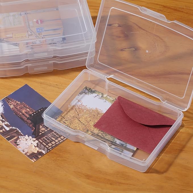 novelinks Transparent 4" x 6" Photo Storage Boxes - Photo Organizer Cases Photo Keeper Picture Storage Containers Box for Photos - 24 PACK (Clear)