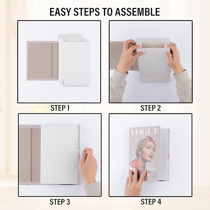 Nature Medium | 4 PCS Faux Decorative Books for Home Decor | Not Real Books (Cardboard Boxes) | Coffee Table, Shelf Styling & Modern Aesthetic Accent Pieces for Living Room, Office