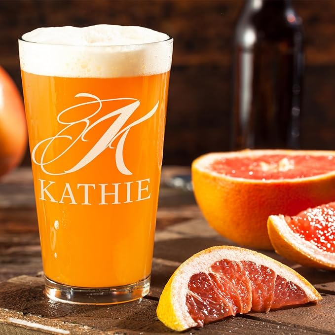 Personalized Beer Glasses Set of 24 Engraved 16oz Pint Glasses, Custom Wedding Favors, Groomsmen Gifts, Birthday Parties & More