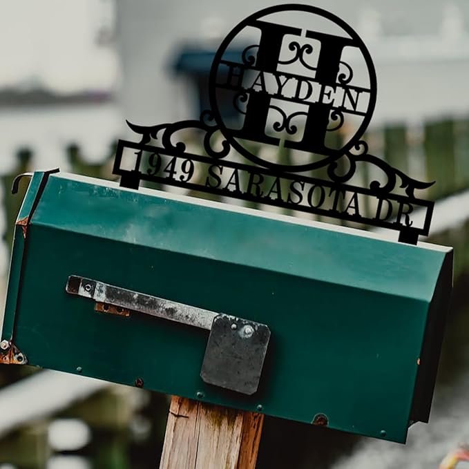 Address Plaque for Mailbox,Personalized Mailbox Topper Address Sign,Mailbox Plaques with House Number,Custom Address Sign,Personalized Decorative Mailbox Sign