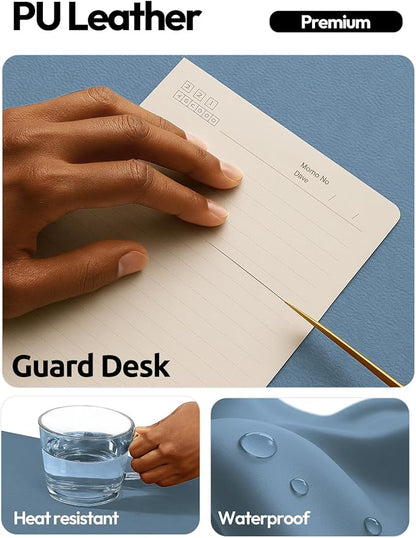 YSAGi Leather Desk Pad Protector, Office Desk Mat, Large Mouse Pad, Non-Slip PU Leather Desk Blotter, Laptop Desk Pad, Waterproof Desk Writing Pad for Office and Home (Blue,55" x 17.2")