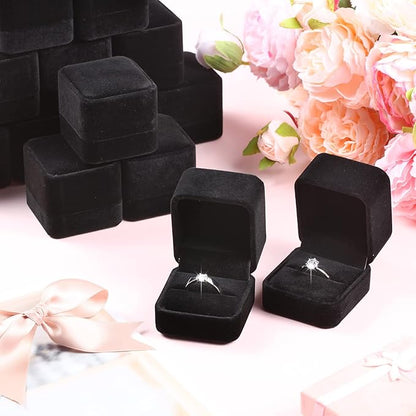Maitys 48 Pieces Velvet Ring Boxes Bulk for Jewelry Display Wedding Engagement Ring Box Jewelry Case Gift Boxes Earring Boxes for Birthday Anniversary Proposal