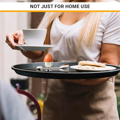 Egg Shell Opener Set – 2 Pcs Egg Cups for Soft Boiled Eggs & 2 Pcs Spoons, Rust-Resistant Stainless Steel, Fits Most Eggs Sizes - Ergonomic Design, Adjustable Effort for Effortless & Precise Cracking