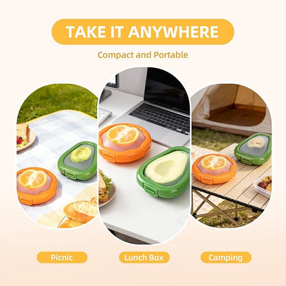2pc Fruit Storage Containers for Fridge, Avocado Saver and Onion Storage Set, Reusable Silicone Food Storage Containers for Tomatoes, Lemons, and Potatoes (2)