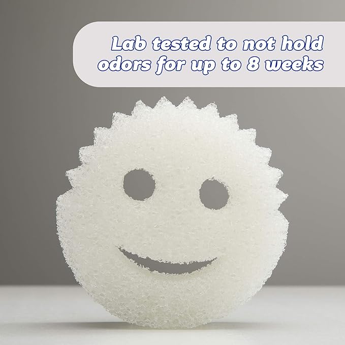 Scrub Daddy Sponge - Dye Free - Scratch-Free Scrubber for Dishes and Home, Odor Resistant, Soft in Warm Water, Firm in Cold, Deep Cleaning, Dishwasher Safe, Multi-use, 1ct (2 Pack)