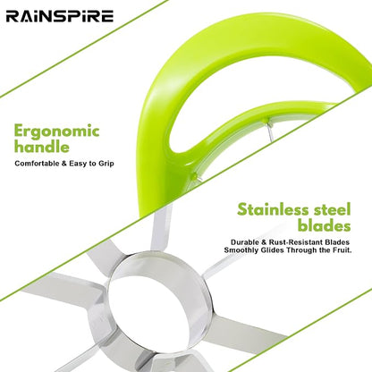 Rainspire Apple Cutter 8 Slices, 8 Blade Apple Slicer and Corer, Apple Corer Tool with Stainless Steel Blades, Super Sharp Fruit Cutter Fruit Slicer, Green