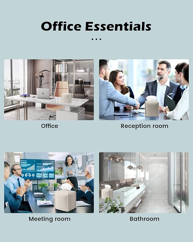 Tclouda Tissue Box Cover for PU Leather, Modern Simple Solid Color Holder Square Tissue Bag, Ideal for Bathrooms,Office,Car,Outdoor Tent,Dining Table,5"X5"X5", Single Off-White