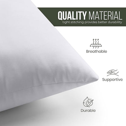 Utopia Bedding Throw Pillows (Set of 1, White) – 18 x 18 Inches Down Alternative Pillows for Bed, Sofa, and Couch - Fluffy Decorative Stuffer Pillow for Indoors & Outdoors