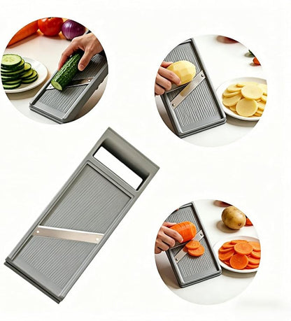 Handheld vegetable Slicer Potato Slicer: Suitable for Potatoes, Carrots, Zucchini, Cucumbers, Onions, Eggplants, Suitable for Making Potato Chips and Using Vegetable French (Grey)