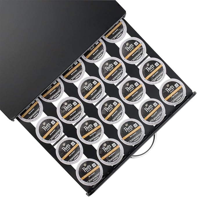 HiveNets Capsule Storage Drawer Coffee Holder Multiple Flavors Pods Organizer 35 Pcs Capacity (Metal)