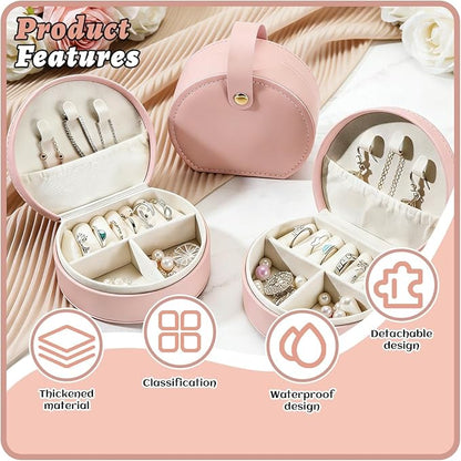18 Pcs Mini Jewelry Travel Case,Gorgeous Leather Travel Jewelry Box for Bridal Proposal Gifts,Exquisite Multicolor Bulk Jewelry Boxes for Rings,Earrings and Necklaces