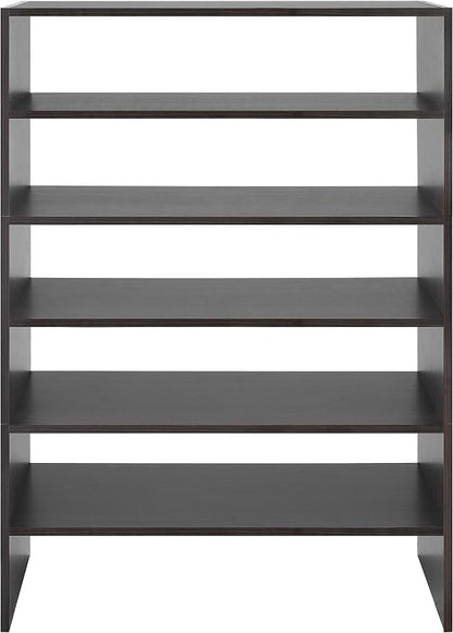 Whitmor Wood Stackable 2-Shelf Shoe Rack, 24 INCH, Espresso