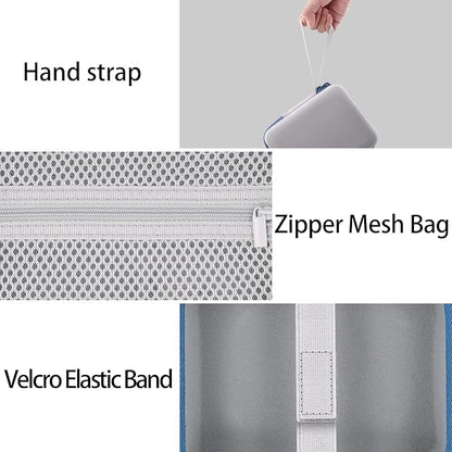 Label Printer Case Compatible with Brother PT-M95 P-Touch Monochrome Label Maker and Label Tapes(Gray Case,Blue Zipper)