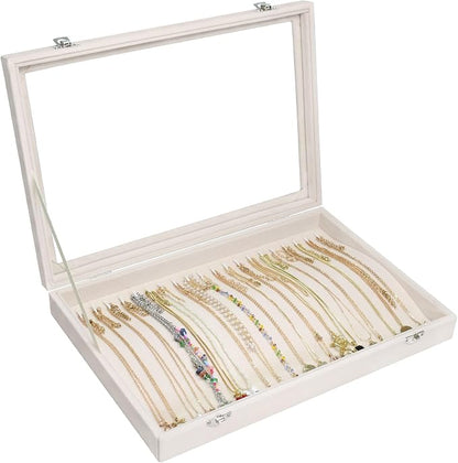 Vicoter Velvet Necklace Display Jewelry Tray 20 Hook Necklace Tray Necklace Pendant Jewelry Tray for Women and Girls
