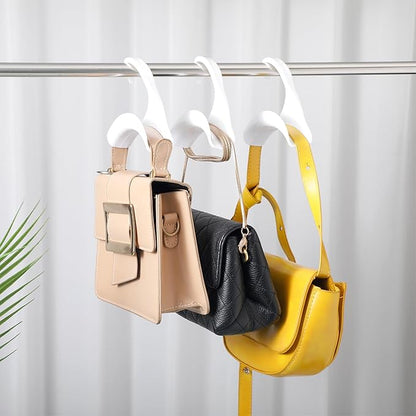 Maitys 36 Pcs Purse Hanger Hook Acrylic Bag Rack Holder for Bag Hanger Handbag Tote Hook Closet Organizer Storage Over The Closet Rod Backpacks Satchels Crossovers Tote (White)
