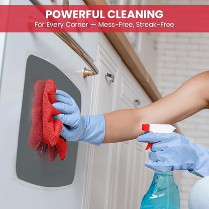 SIFANGKE Microfiber Cleaning Cloth, 12 Pack Red Cleaning Rags for Housekeeping, Reusable Microfiber Towels for Car, Kitchen, Bathroom and Household Cleaning Supplies, 11.8"X11.8"