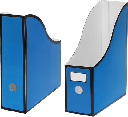 Simple Houseware 12-Pack Magazine File Holder Box, Foldable Cardboard Organizer with Label Slot, Multicolor