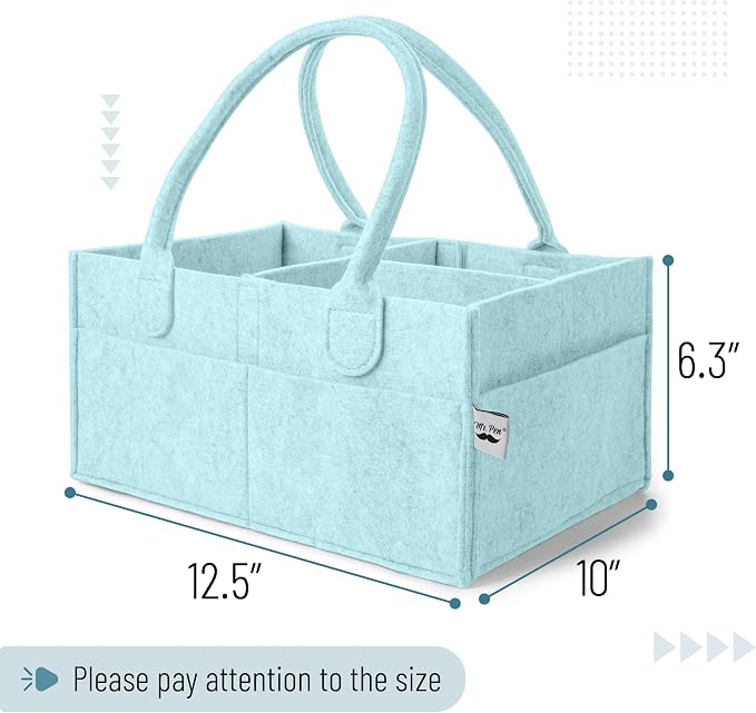 Mr. Pen- Baby Diaper Caddy Organizer, Light Blue, Nursery Storage Bin and Car Organizer for Diapers and Baby Wipes