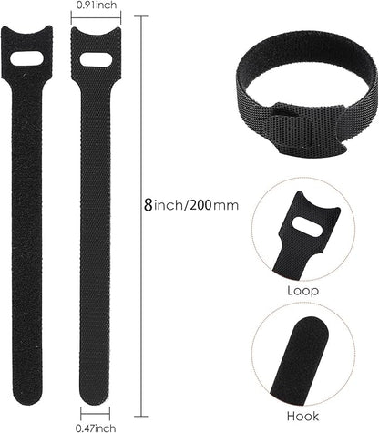 MVYC 150PCS 8 Inch Cable Ties Reusable Multi-Purpose Wire Ties Cord Organizer Adjustable Cable Management 5 Colors