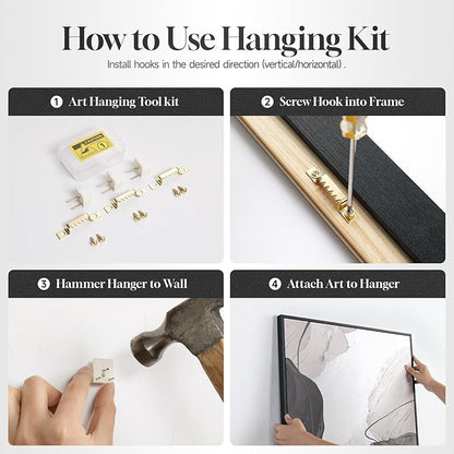 Framed Black and White Modern Wall Art, Large Animal Canvas Prints Paintings Artwork for Walls, Minimalist Birds in Flight Pictures for Living Room Dining Bedroom Hallway Office Home Decor 24x36 In