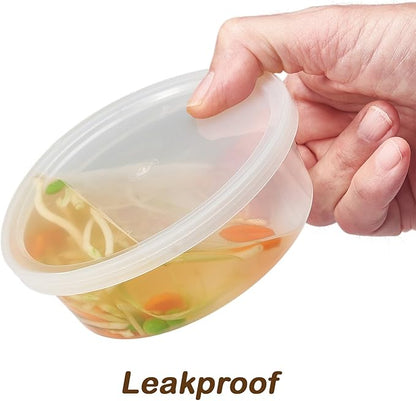 DuraHome - Deli Containers with Lids 8 oz. Leakproof - 40 Pack Plastic Microwavable Clear Food Storage Container/Slime Premium Heavy-Duty Quality, Freezer & Dishwasher Safe