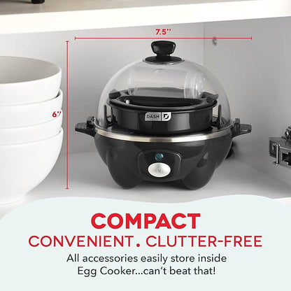 Dash Rapid Egg Cooker - Boiler, Poacher & Steamer - Includes Measuring & Recipe Guide - Dishwasher Safe - BPA Free - Holds 7 Eggs, Black (Pack of 4)
