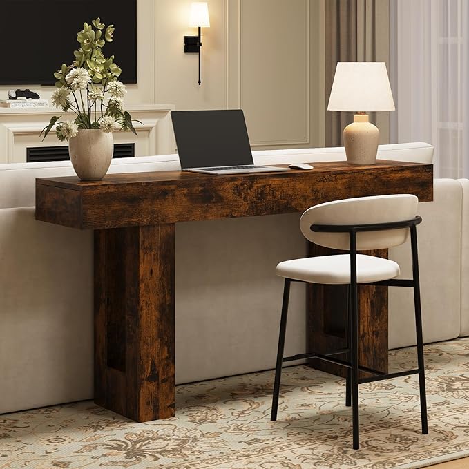63 Inches Long Console Table for Entryway with Drawers, Wooden Sofa Table Behind Couch, Entry Table for Living Room, Foyer, Hallway, Rustic Brown